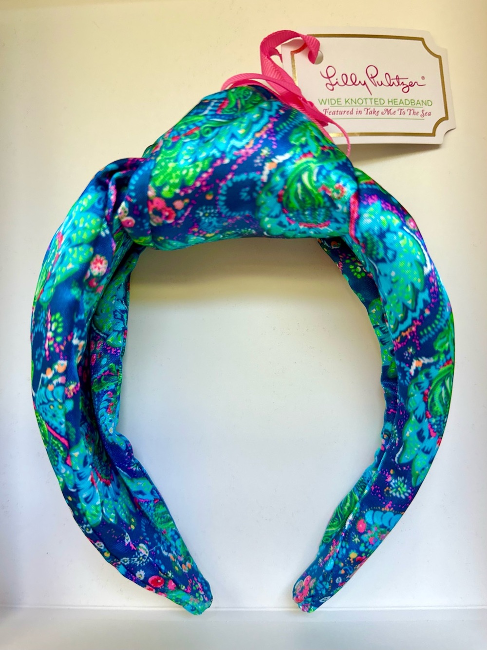 Lilly Pulitzer Teal, Blue & Green Wide Knotted Headband - Take Me To The Sea